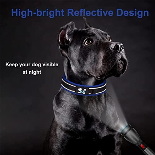Acegeniu najlon podstavljeni ogrlica za pse s airtagom, reflektirajuća široka mekana podesiva kućna ogrlica s izdržljivim kopčama od