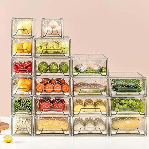 2pcs kutija za povrće Plastični držač začina koji se može složiti jednostavna organizacija smočnice organizator jaja i klizni poklopci