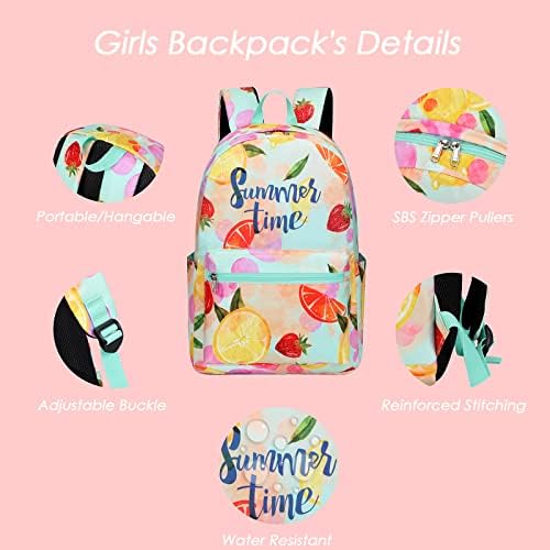 Ruksak za djevojčice s olovkom za djevojčice, 2 u 1 set školskih torbi, slatka crtana laka školska torba za djevojčice iz vrtića i