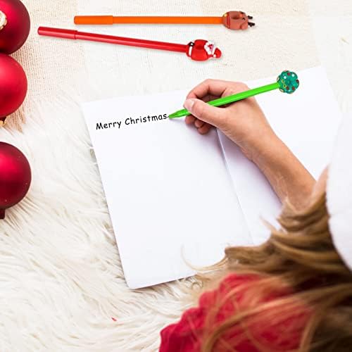 AnyDesign 30pcs božićni pribor Set božićna gel tinta olovka s ljepljivim dopisu jastučići Djeda Božićnjaka, božićno drvce jelene kolute