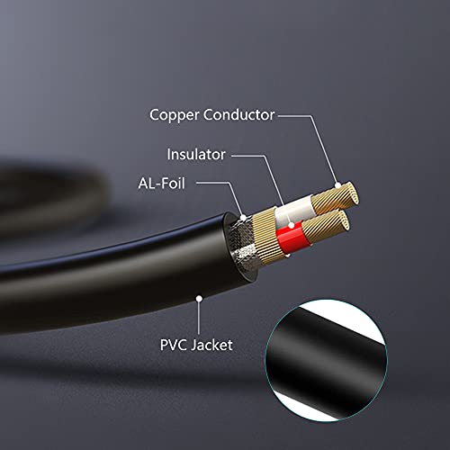 DUAL 1/4 inča 2 x 6,35 mm TS Mono muški priključak za dvostruki RCA muški audio kabel, tan qy za Phono Microphone Mic Mixer pojačalo,