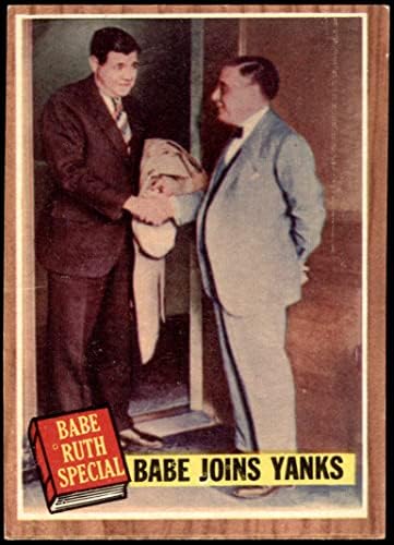 1962. Topps 136 Grn Babe pridružuje se Yanks Babe Ruth New York Yankees VG Yankees