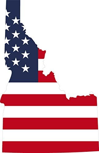 Državna zastava unutar Idaho 4x6,6 inča naljepnica naljepnica Die Cut Vinil - napravljena i otpremljena u SAD -u