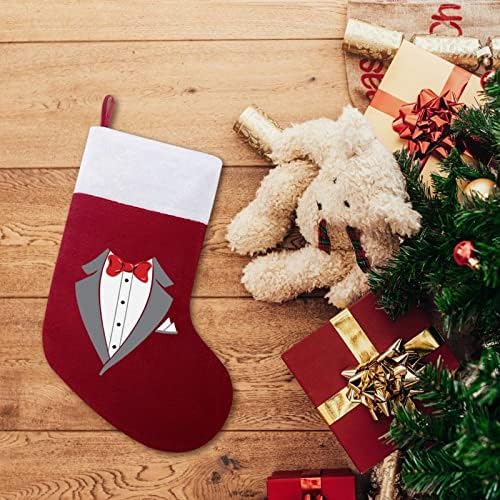 TUXEDO BODISUITS Božićne čarape čarapa Xmas Tree Djeda Djeda ukrasi Viseći ukrasi za odmor za kamin 16.5
