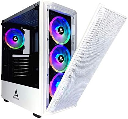 Gaming kućište Apevia Predator-WH Mid Tower sa 1x ploča od kaljenog stakla, vrh luka USB3.0 /USB2.0/audio, 4X navijača RGB, bijelo