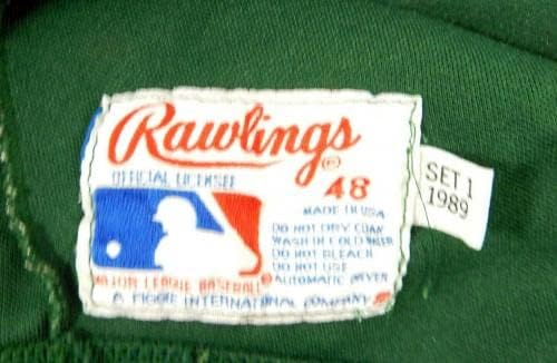 1989. Oakland Athletics Matt Young 20 Igra je koristila zeleni Jersey Batting Practing 7 - Igra korištena MLB dresova