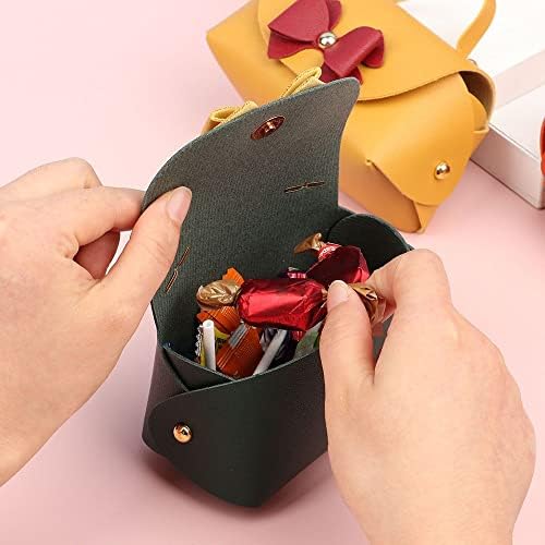 ZJHYXYH 1PC prijenosna kožna bombonska torba kreativna šarena vrećica Bowknot Party poklon kutija torbica kovanica nakit pakiranje