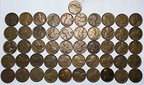 1955. S Lincoln Wheat Cent Penny Roll 50 kovanica Penny Prodavač izuzetno u redu