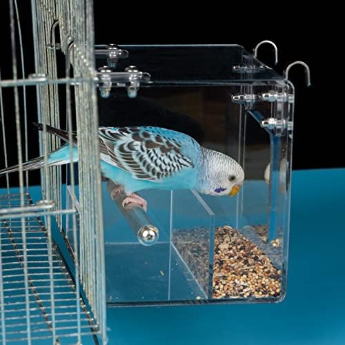 Kavez za hranjenje ptica za kućne ljubimce - dodatak za male hranilice za ptice kanarinca, papagaja, grebenaste mine, papagaja zaljubljenih