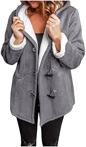 FOVIGUO Dugi zimski kaputi za žene, tunični klasični kaputa Women Loungewear Dugi rukavi Zimski rever Frilly Coats