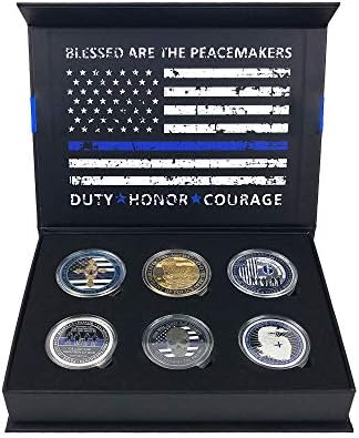 BhealthLife Sjedinjene Države Policijske uprave policajci izazivaju poklon kutiju kovanica sa 6 policijskih kovanica