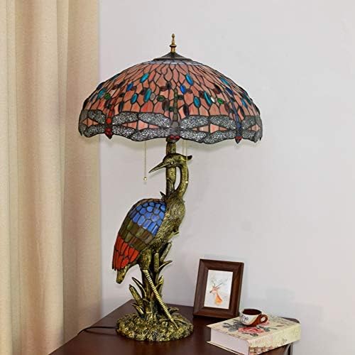 Tiffany antička stolna svjetiljka 20 tiffany stil ženska lampica za ptičje lampice crvena zmaja staklena lampica za dnevnu sobu studij