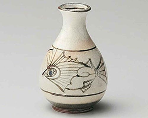 Kobiki Fish 2.4inch Set 2 sake Carafes bež keramike napravljene u Japanu
