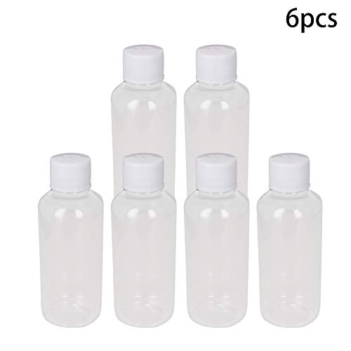 Bettomshin 6PCS 60ML PE Plastične boce s poklopcima, Mala usana plastična boca laboratorij za brtvljenje boca za brtvljenje, bijeli