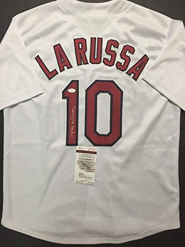 Autografirani/potpisani Tony La Russa St. Louis White Baseball Jersey JSA CoA