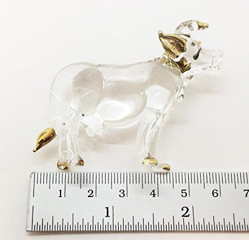 WitnyStore Clear Cows puhala staklena goveda Slatka bika ručno rađena kolekcionarski predmeti ox mini figurice