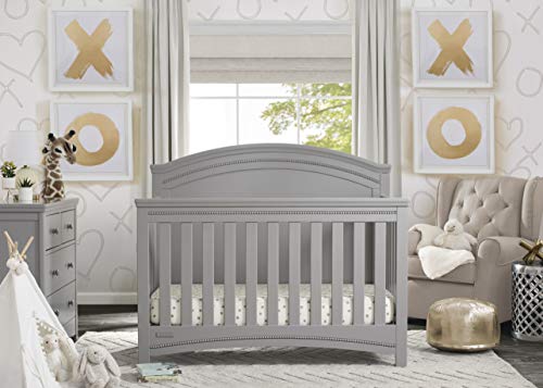 Sklopivi krevetić za bebe, Sivi + dvostrani krevetić za bebe s Recikliranom jezgrom od vlakana i madracem za malu djecu