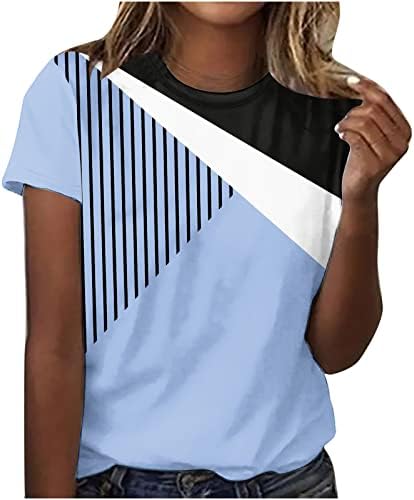 Ljetna jesenska posada bluza bluza kratak 3/4 rukava 2023 pamučna grafička viktorijanska prugasta majica za djevojke zJ