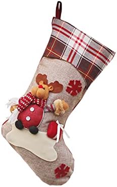 Božićne čarape viseće čarape za kamin obiteljski Božićni ukras blagdanski ukras za zabave paketi od vitraja