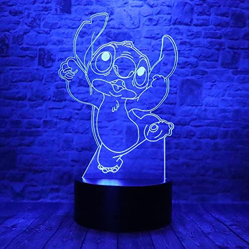 slatka kavajska anime lik Lilo & Stitch 4 3. optička iluzija LED dekor spavaće sobe stolna svjetiljka za spavanje s daljinskim upravljačem