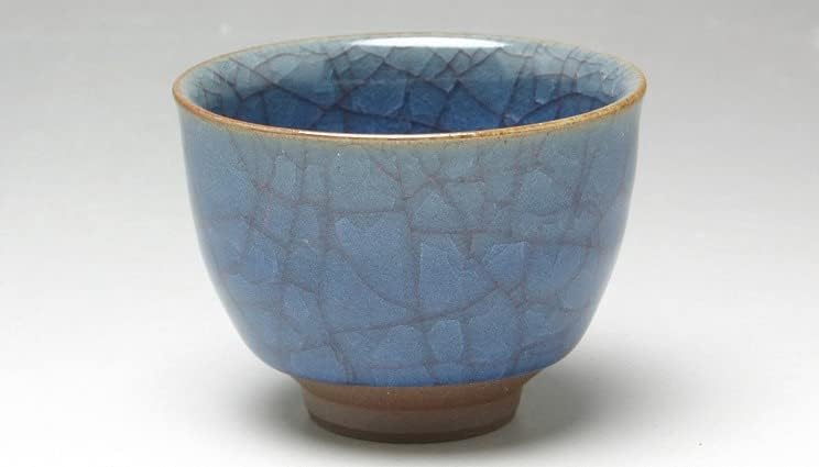 Kyo-yaki. Japanski sake Guinomi Cup Konseiji. Drvena kutija. Keramika.