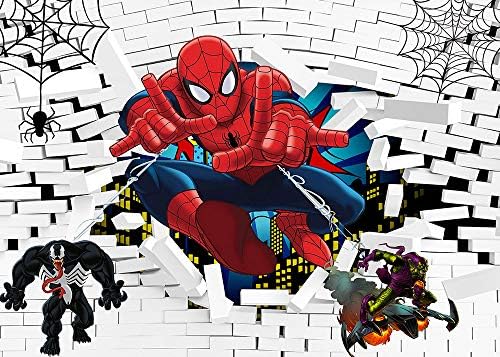 Spider-Man tematske foto pozadine superheroj bijeli zid od opeke Dječaci Dječji tuš rođendanska zabava pozadina za fotografiranje superheroj