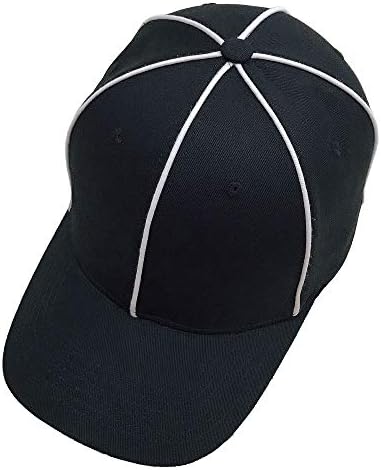 Toptie Sportska roba službeni sudac šešir crn s bijelom prugom, podesiva crna kuglica