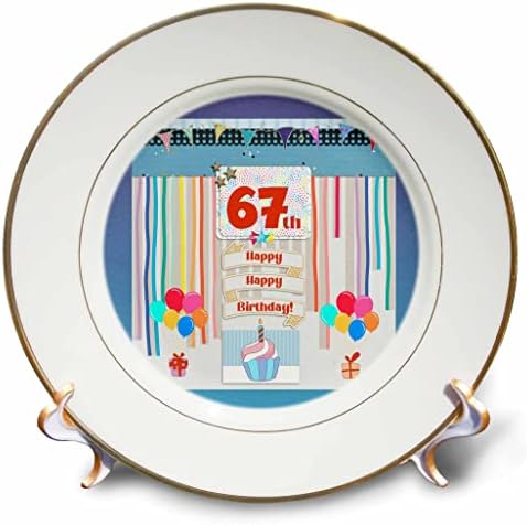 3Drose Slika 67. rođendanske oznake, cupcake, svijeća, baloni, poklon, streameri - ploče