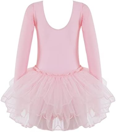 Agoky Kids Girls Dugi rukavi Tutu Leotard suknja baletna plesna haljina balerina kostim Swan Lake Dance odjeća