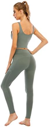 Miss Adola joga Capri gamaša s džepovima za žene, vježbanje visokog struka kontrola trbuha aktivne rastezljive tajice joga hlače
