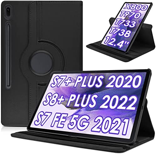 Rotira za 360 ° torbica DETUOSI za Samsung Galaxy Tab S7 FE 5G 12,4 2021, torbica za tablet Galaxy Tab S8 Plus 5G 2022, Galaxy Tab