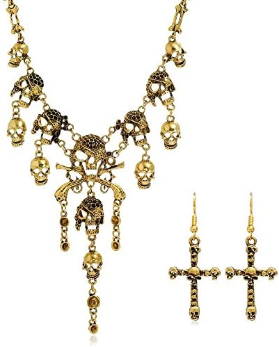 Gusarski pribor za žene piratski nakit ogrlica narukvica prsten naušnice kostim set za žene Steampunk Moda ženski Steampunk nakit