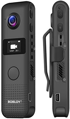 BoBLOV C18 WiFi Small Body Camera, 64 GB Skrivena kamera, 1296p mini kamera s karoserom istrošena kamera s OLED zaslonom, 3,5 sati