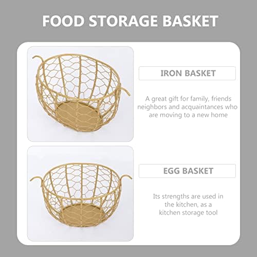Držač košare za jaja od metalne žice: kutija za organizatore jaja kontejner kuhinjska košara za pohranu jaja s keramičkom figurom piletine