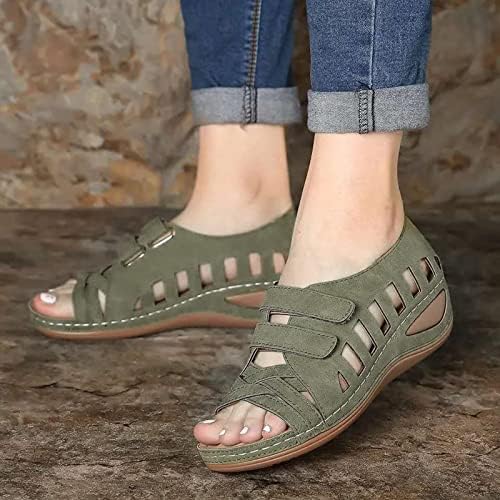 O / ženske ravne sandale s remenom za gležanj, Vintage Rimske ravne sandale s klinastim vezom