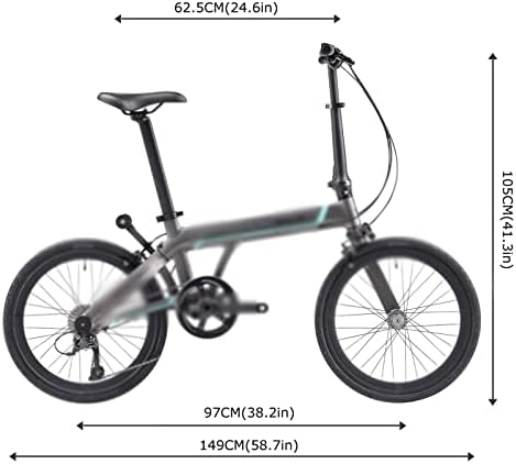 Akfriezxc Bike s jednim rukom sklopivi bicikl od karbonskih vlakana od 20 inča 9 brzina s biciklom s valjcima do klizanja
