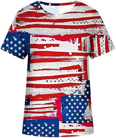 Amikadom ženske majice Dan neovisnosti zastava Suncokret cvijet grafičke bluze majice kratki rukavi čamac vrat majice 2023 7V