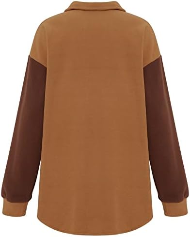 Veliki rukavi Skate Open bluza Žene modno jesen jesen udobno fit colorblock tunika poliester gumb dolje tunika