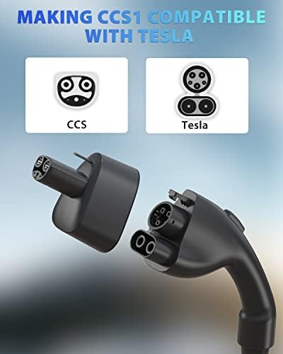 Adapter CCS1 za Tesla, brzo punjenje istosmjernom strujom snage 250 kw SEGUMA Kompatibilan s adapterima punjača Tesla Model 3, Y, S,