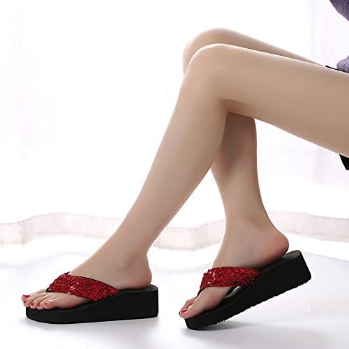 Klinaste sandale za žene blistave šljokice dekor Udobnost vrata klizanje na flip jahulje