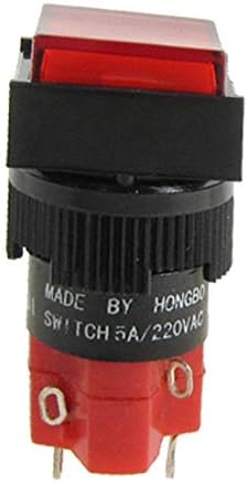 X-DREE AC220V Indicior Light Crveni kapica Samopoključavanje prekidača gumba (AC220V Indicior INRUTTTORE A pulsant autobloccante con