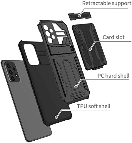 Poklopac kućišta za telefon kompatibilan sa Samsung Galaxy A73 5G futrolom s vlasnikom paketa kartica, zaštita vojne ocjene teškim