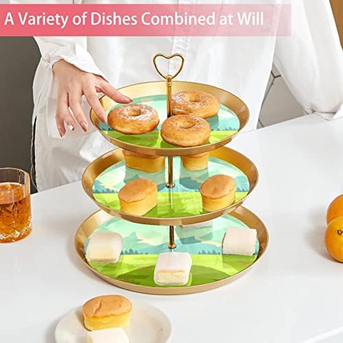 3 slojeva za deserte stalak za cupcake voćna ploča plastika za posluživanje zaslona za vjenčanje rođendan tuš čajne ukrase čajne zabave