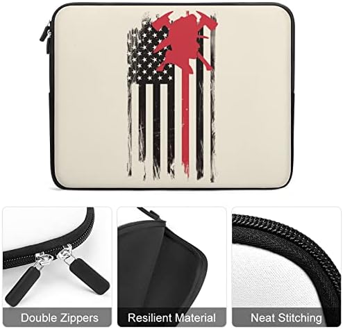 USA Fireman Red Line Flag Laptop Cose Case Zaštitni laptop rukava za rukave torbe za torbu za muškarce za muškarce žene 12inch