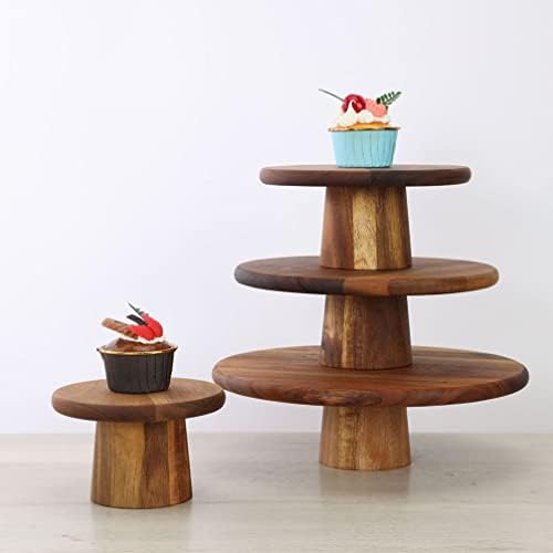 Set za prikaz desertnog stola 5,9-inčni okrugli drveni stalak za torte držač za kolače stalak za desert s nogama tanjur za torte pladanj