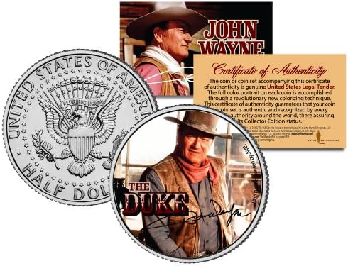 John Wayne Chisum Službeni JFK pola dolara američki novčić - Službeno licenciran s COA -om