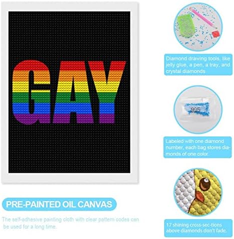 Rainbow Gay Pride LGBT dijamantni setovi za slikanje za odrasle Cross Stitch Diy Paint Art Slike zanat za kućni ured zidni dekor 12