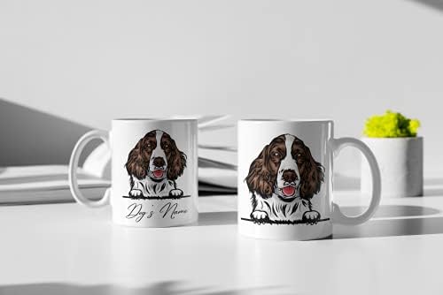 Azeo Personalizirani engleski Springer Spaniel Spaniel šalica, keramičke krigle od 11 oz - darovi za pse za žene, muškarci - šalica