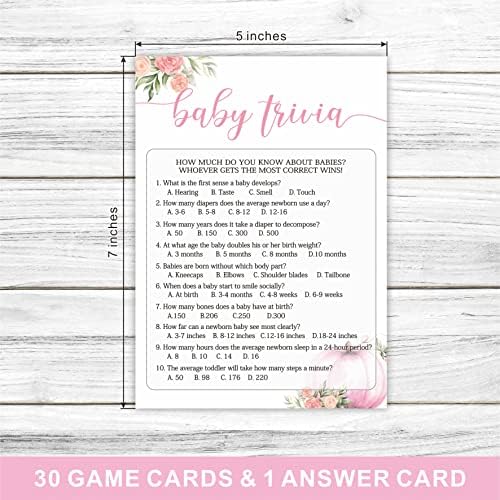 30 kartica za igre s tušem za bebe s temom bundeve s karticom s odgovorima, dvostrane dječje trivijalnosti-eo-017 eo