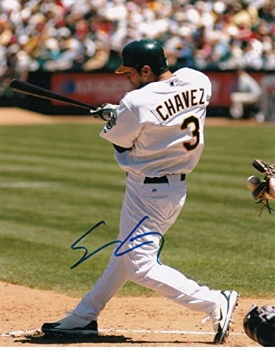 Akcija Eric Chavez Oakland A potpisana 8x10 - Autografirane MLB fotografije